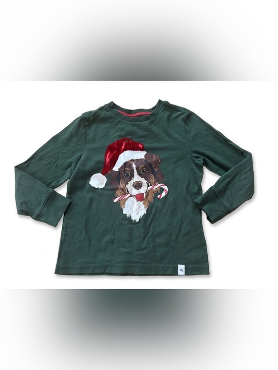 Tommy Bahama Other - Tommy Bahama Kids Boys XS (4) Green Holiday Dog Santa Hat Graphic Tee Shirt